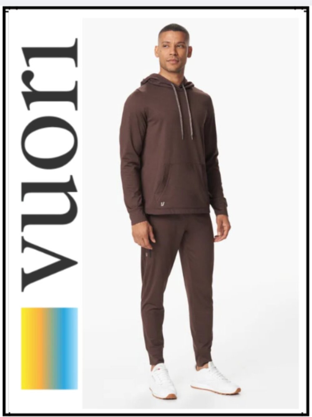 Vuori Sunday Element Hoodie Java Heather Brown